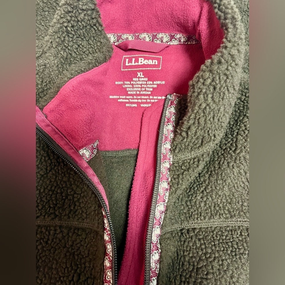 L.L. Bean Brown Fleece Vest with Pink Accents - Picture 4 of 6